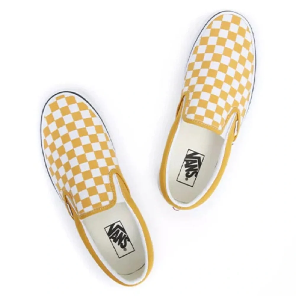 Vans Classic Slip-On "Color Theory Checkerboard" Mustard White VN0A5JMHF3X NEW - Picture 4 of 5